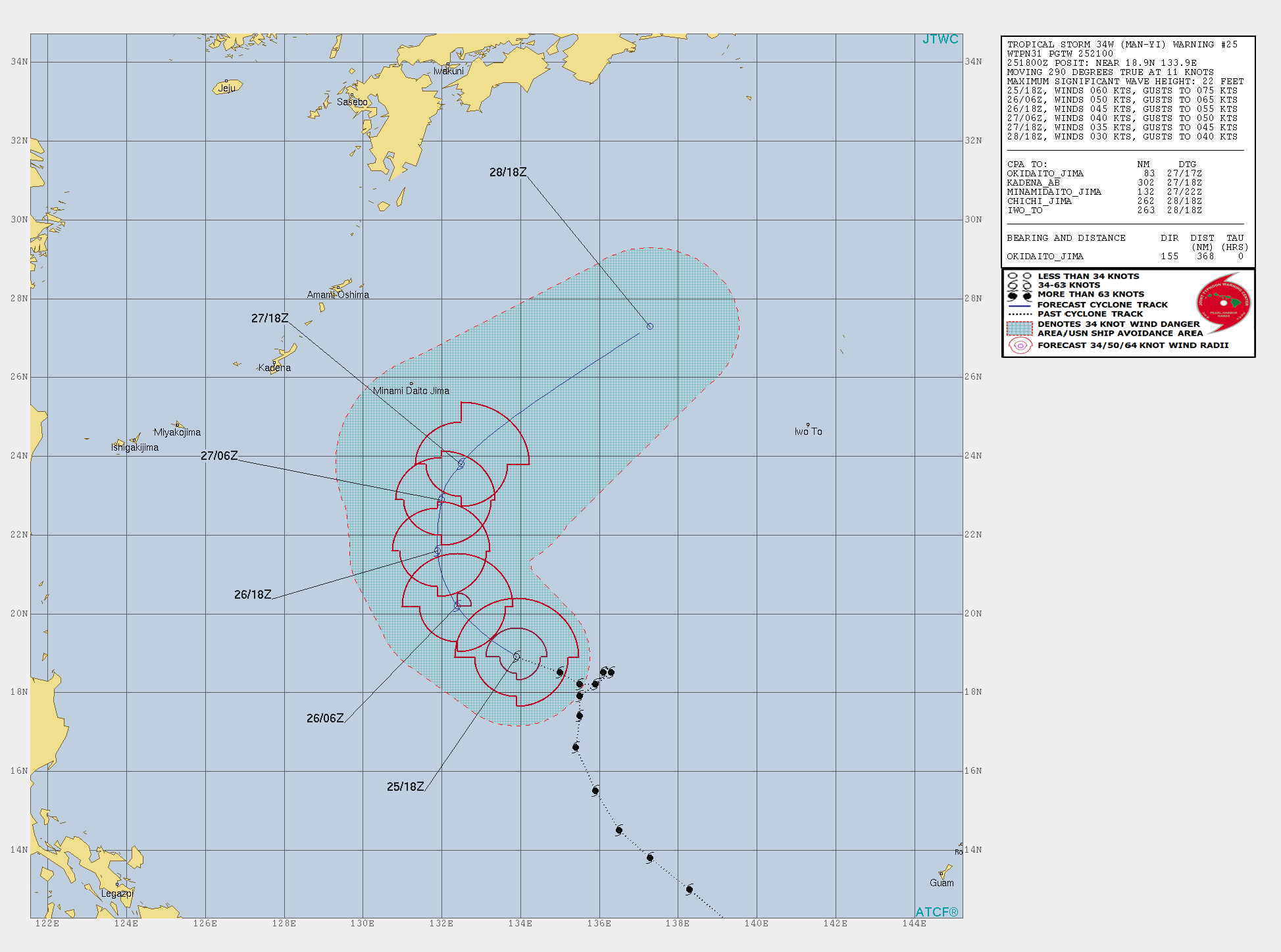 JTWC 台風28号 予想進路