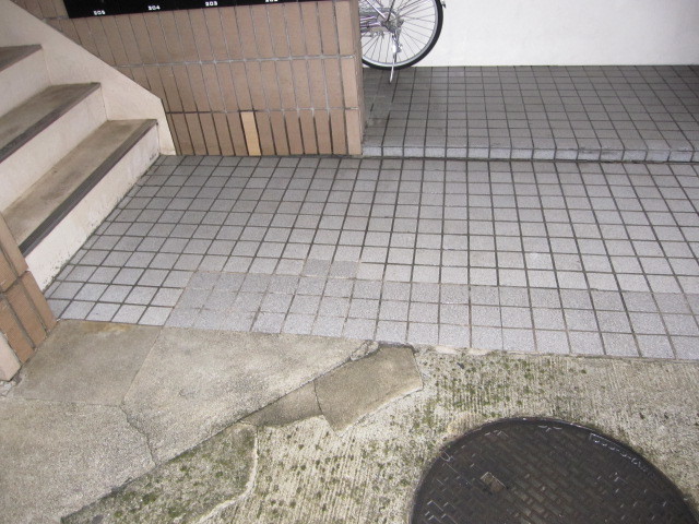 東京都世田谷区　４階建てマンション共用部清掃　建物入口エントランス　作業完了後　１