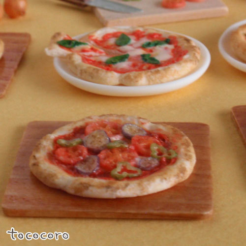 樹脂粘土ミニチュアフードピザ・オルトラーナ
